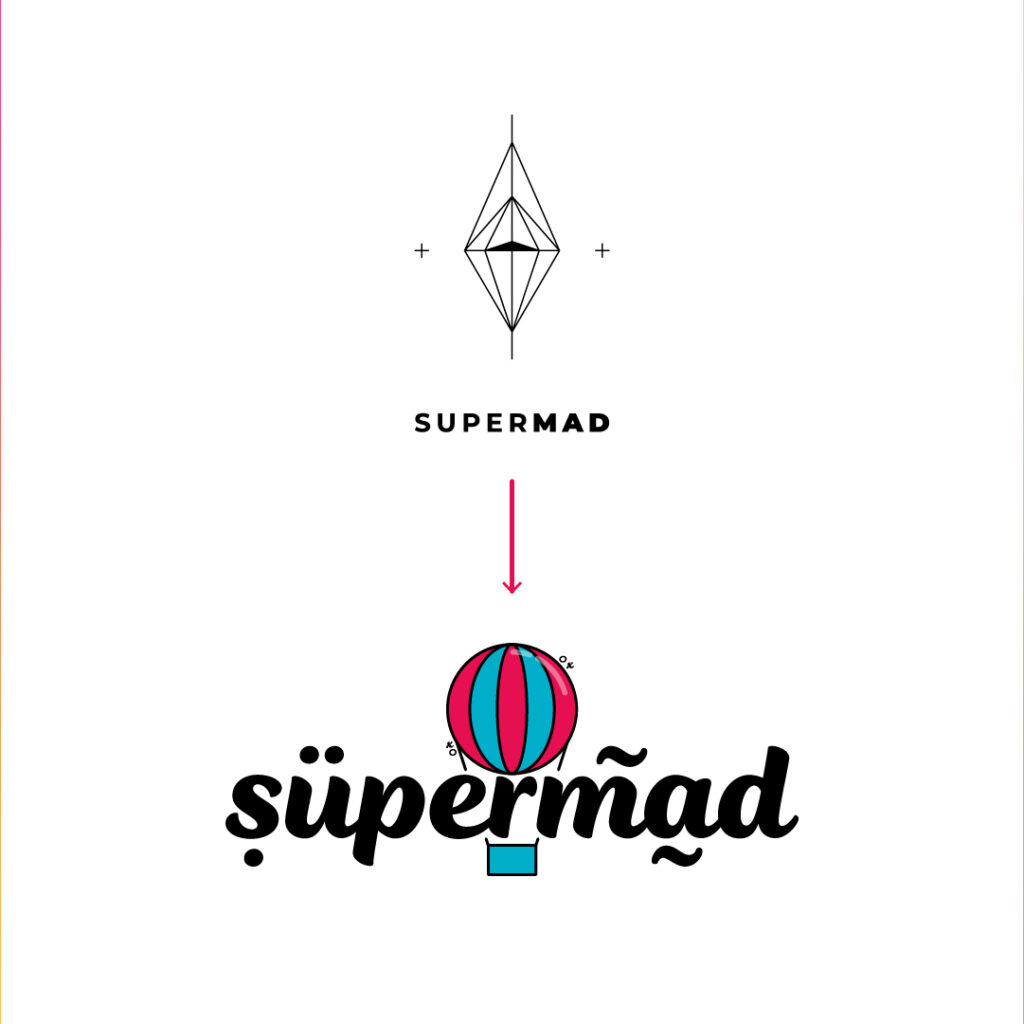 old logo vs new logo Supermad