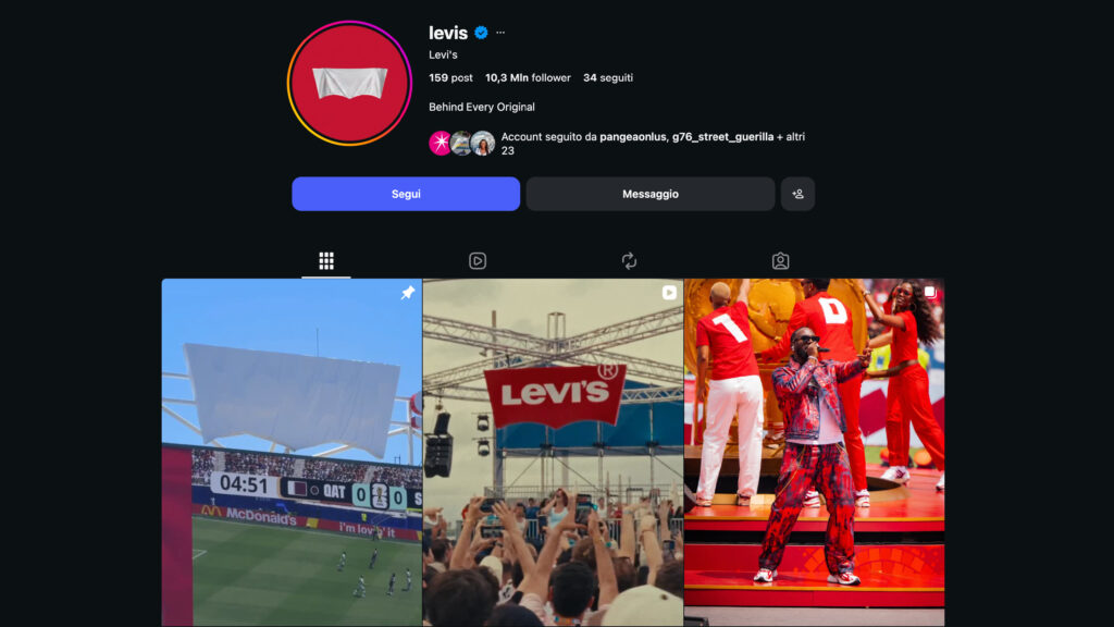 Pagina Instagram Levi's